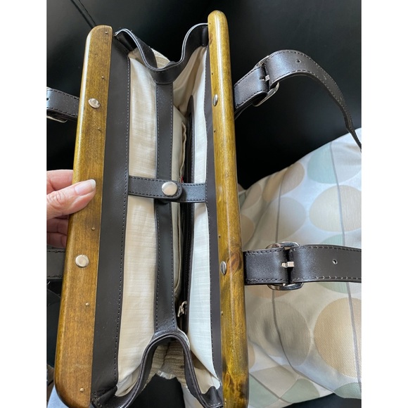 Reiss large satchel bag in lustery tweed w leathr - Picture 4 of 13